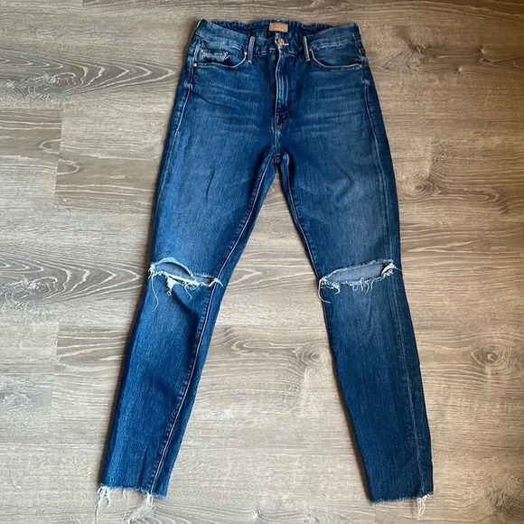 MOTHER HIGH WAISTED LOOKER ANKLE FRAY Nature Tune Up - Picture 2 of 14